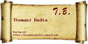 Thomasz Beáta névjegykártya