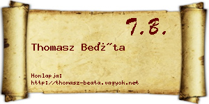 Thomasz Beáta névjegykártya
